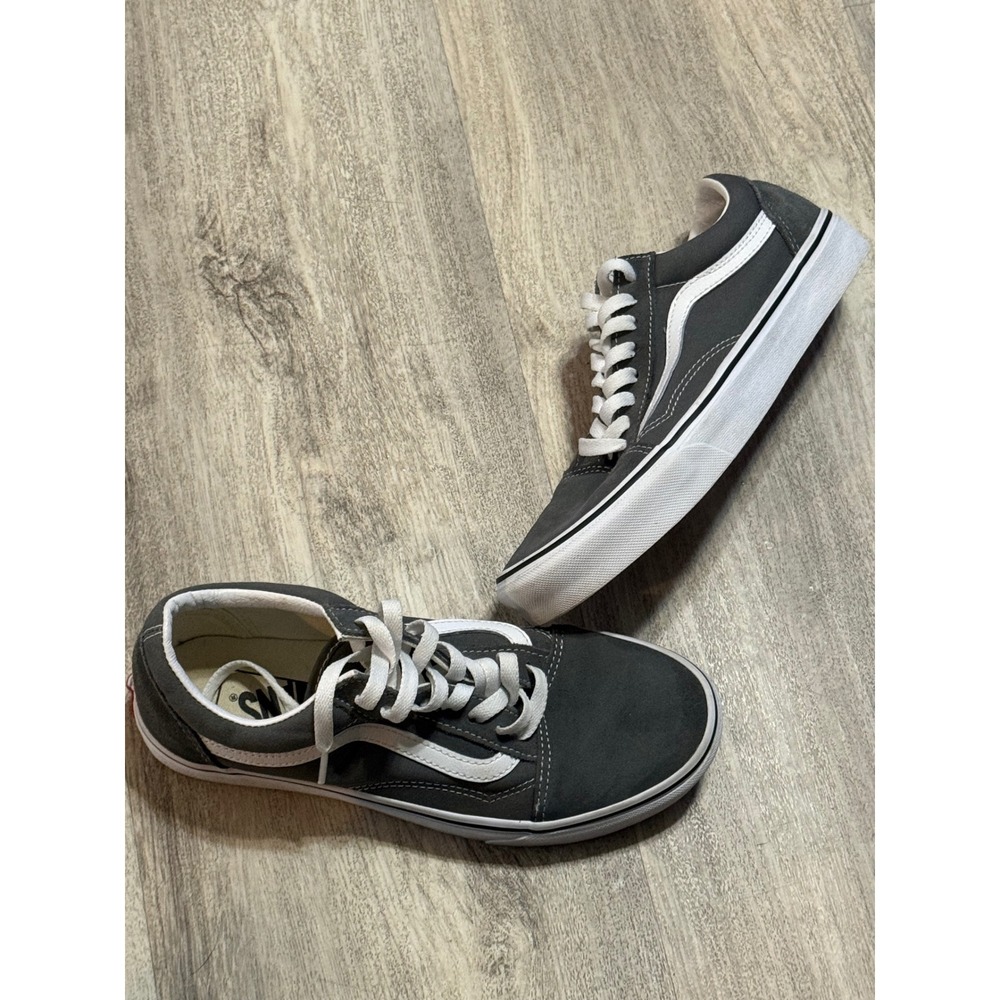 Vans Old Skool Charcoal Grey White Low Top Skate Shoes Men 7 Women 8.5 500714